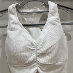 NVGTN White Ribbed Tank Top